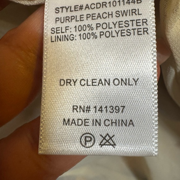 ASTR Sanger Dress In Purple Peach Swirl Features Size Medium.  #115 - Picture 11 of 11